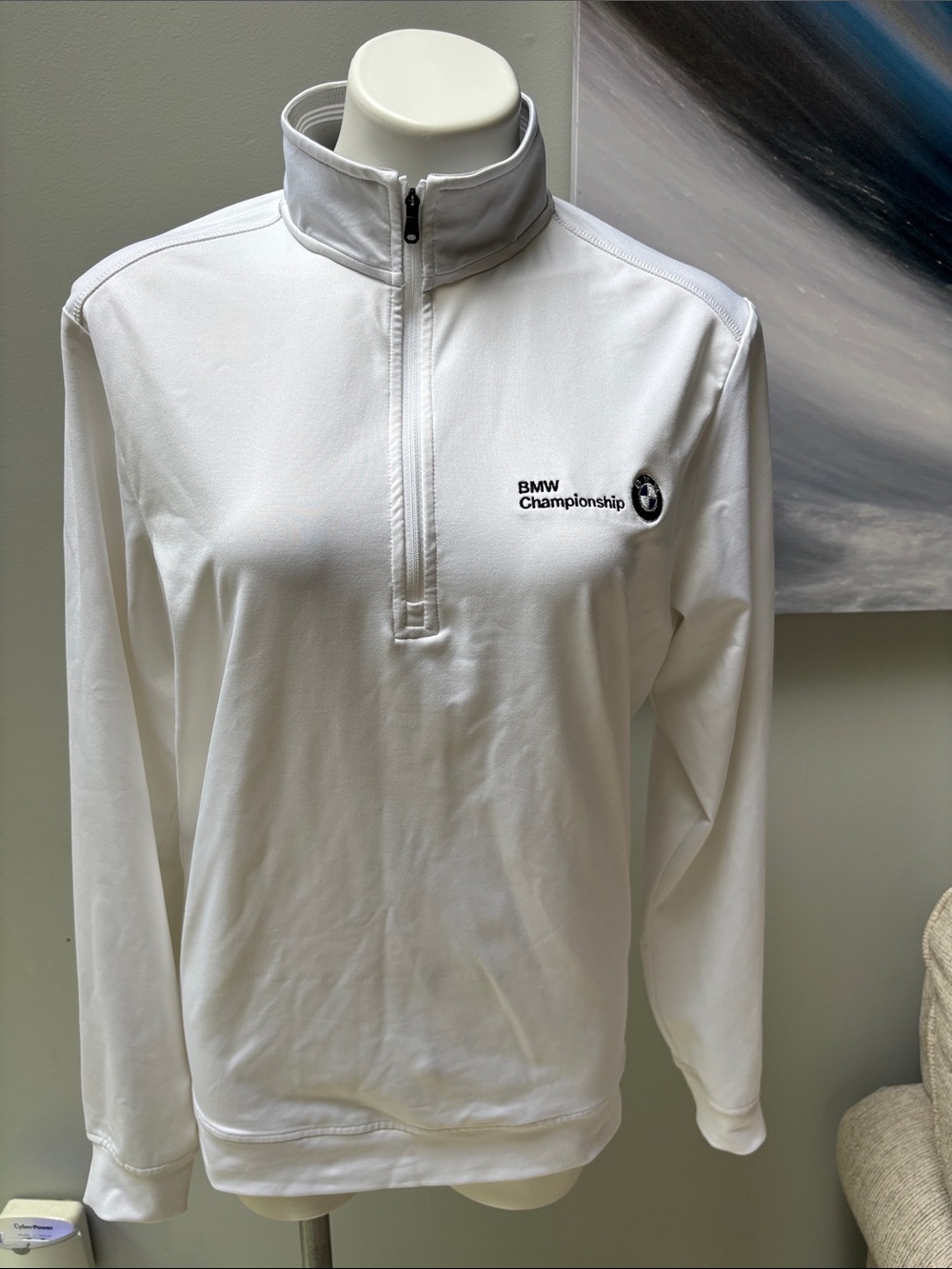 Adidas BMW White Half-Zip Championship Pullover